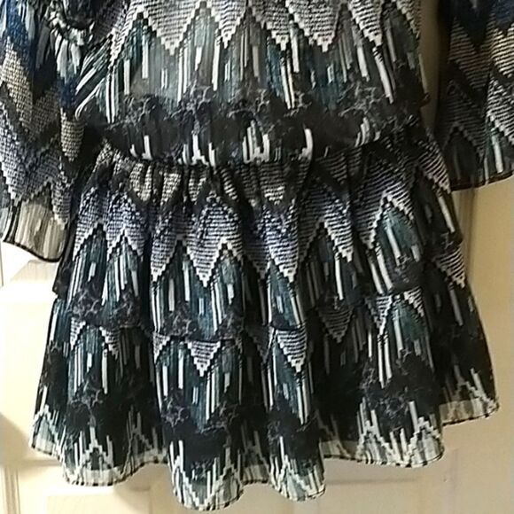 Red Carter Indigo Blues Bell mini dress size M/8 - Picture 7 of 10